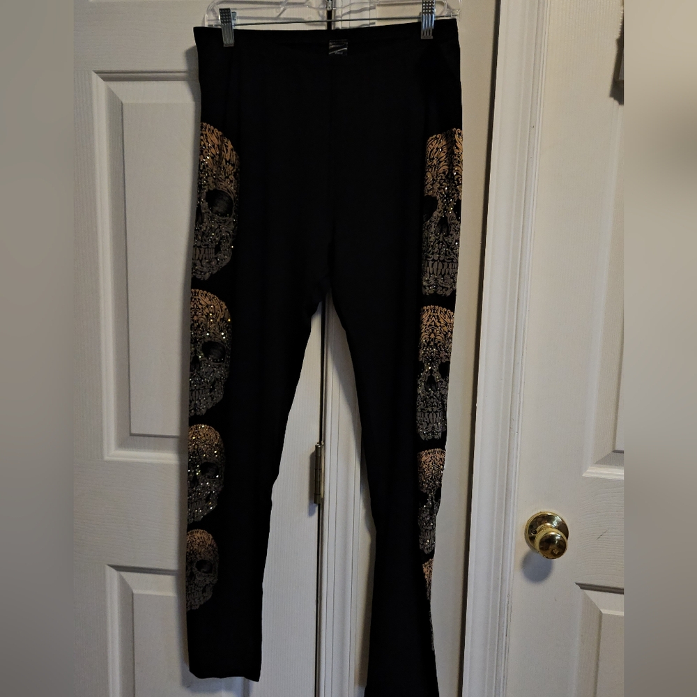 Bling skull bottom legging rhinestone